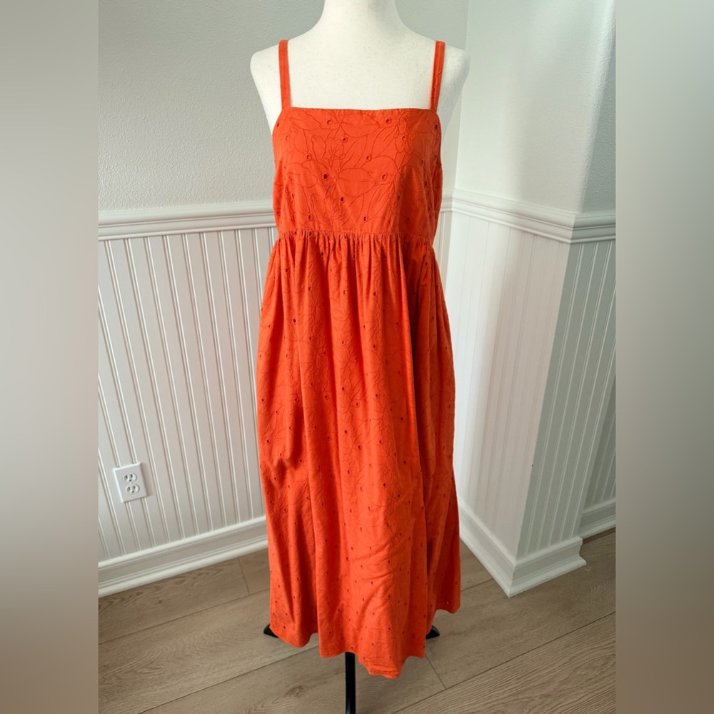 Madewell Vibrant Orange Midi Dress